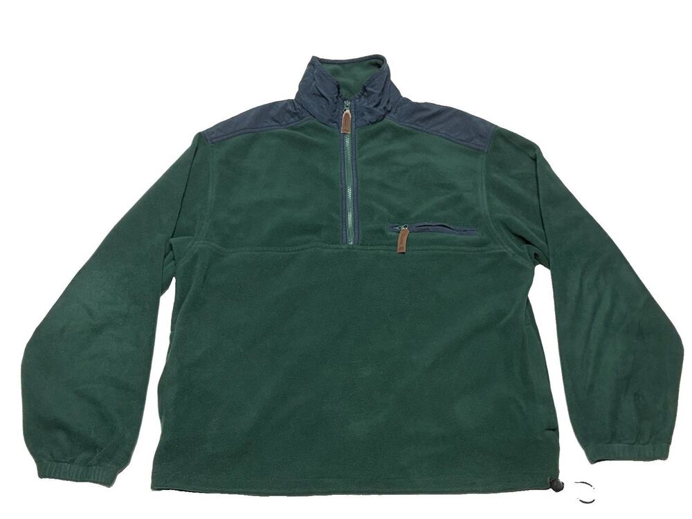 Pendleton Green Fleece Quarter Zip Sweater Men's Size Large
